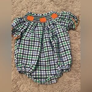 Southern Sunshine 3-6 month pumpkin fall smock bubble